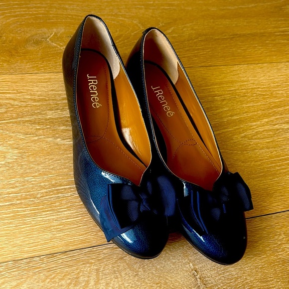 J.Renee Blue Flats with Bow Detail - Picture 1 of 12
